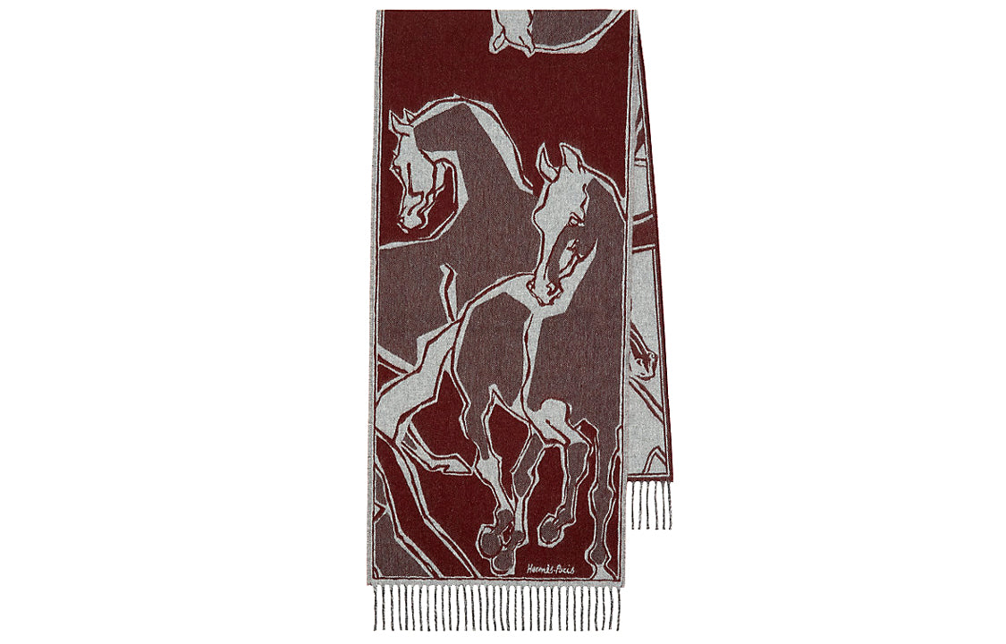 HERMES Knit Scarves Women's Red
