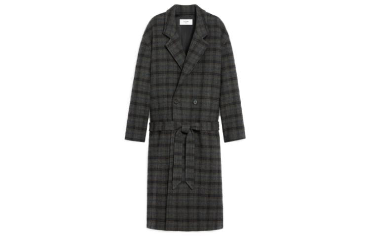 CELINE Coats Women's Gray Green