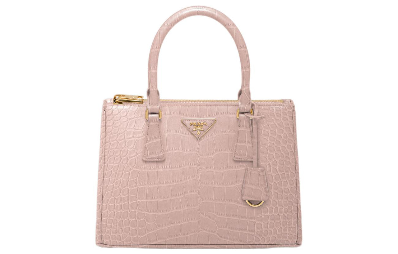PRADA Galleria Killer Bag Crocodile Leather Shoulder Bag Crossbody Bag Handbag Medium Size Women's Light Pink