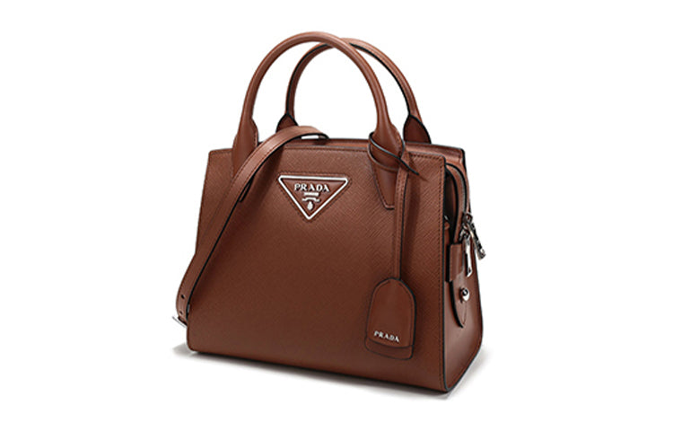 PRADA Cow Leather Shoulder Bag Crossbody Bag Handbag Women's Cognac