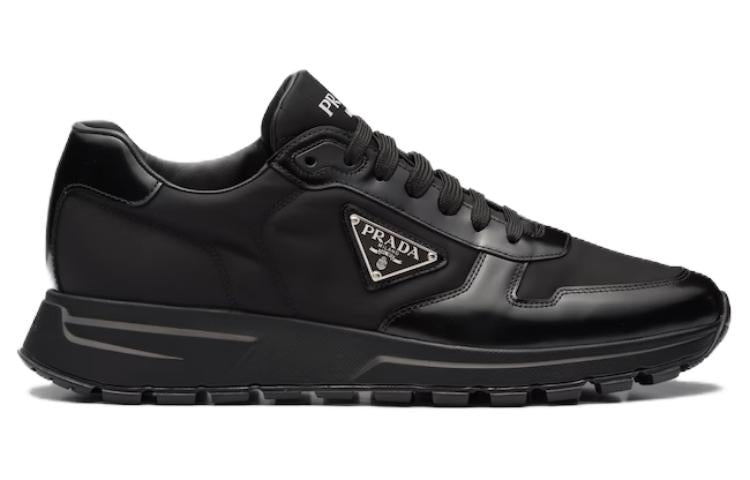 PRADA Prax 01 Sneakers Re Nylon Brushed Leather Black Black