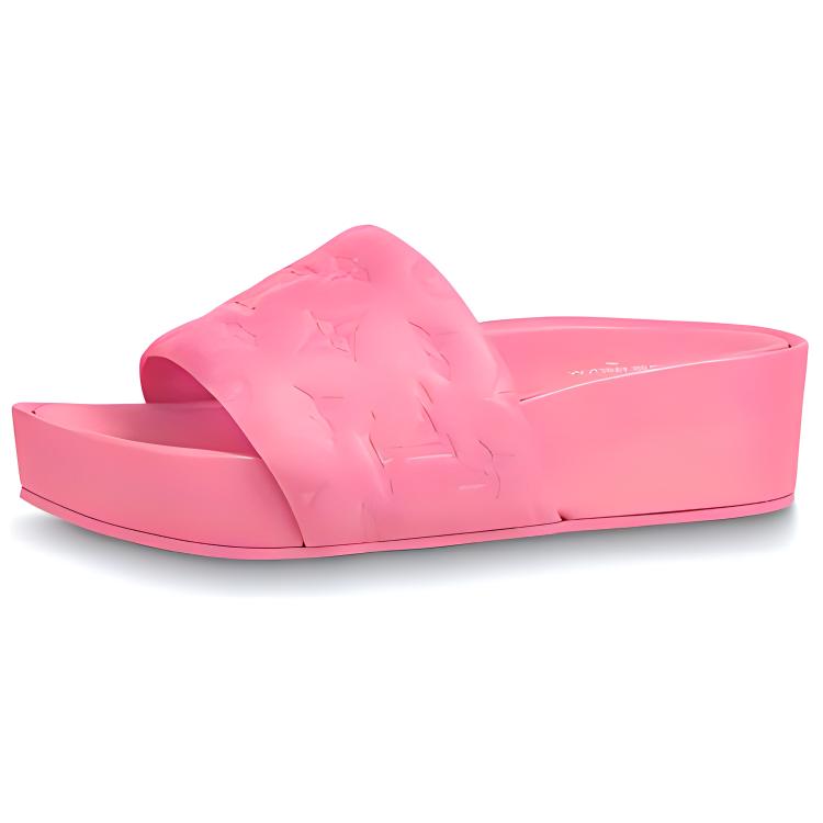 LOUIS VUITTON Jumbo Flatform Stylish Sandals Women's Rose Red