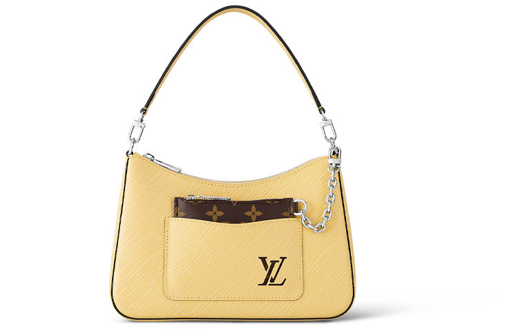 LOUIS VUITTON Cow Leather Handbag Shoulder Bag Women's Yellow
