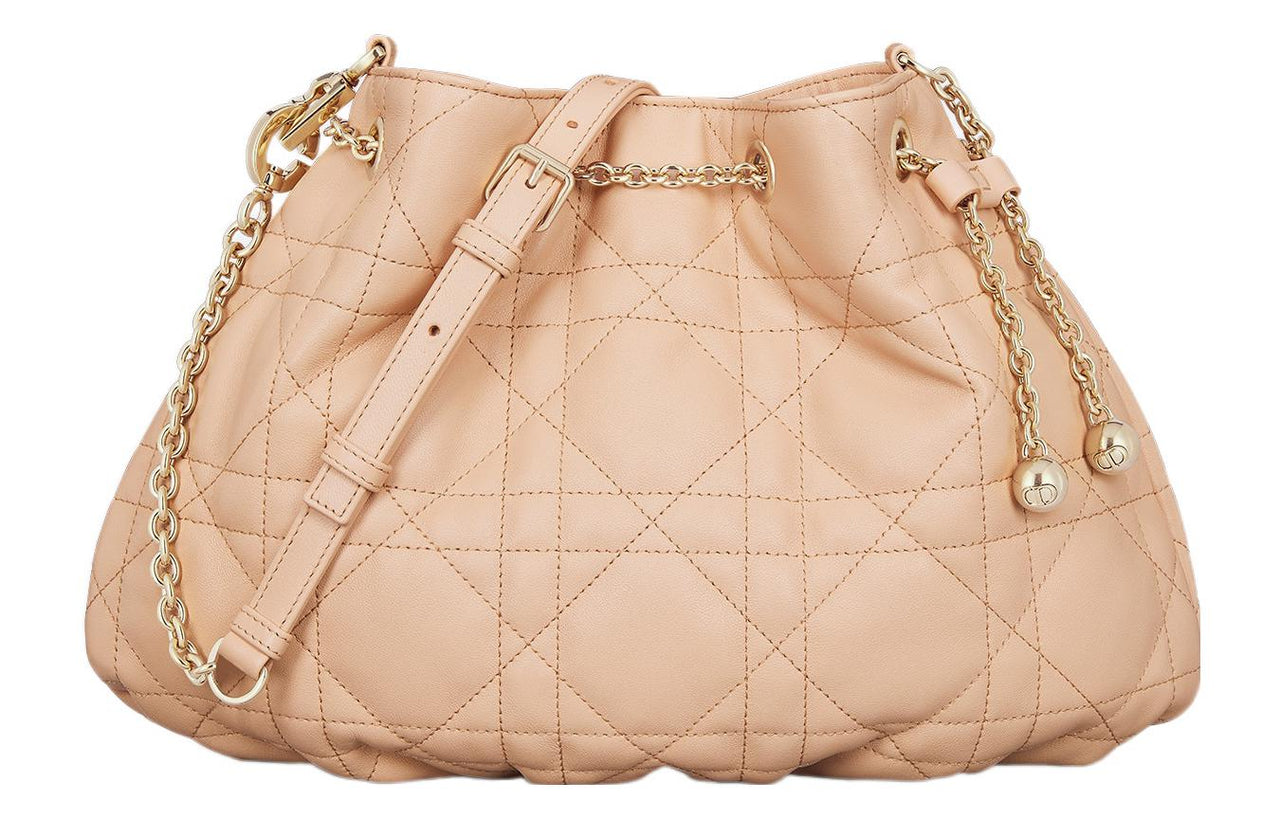 DIOR Ammi Soft Sheepskin Handbag Crossbody Bag Shoulder Bag Women's Light Pink