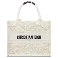DIOR BookTote Cotton Tote Bag, Shopping Bag, Handbag Trumpets Women's Milk White