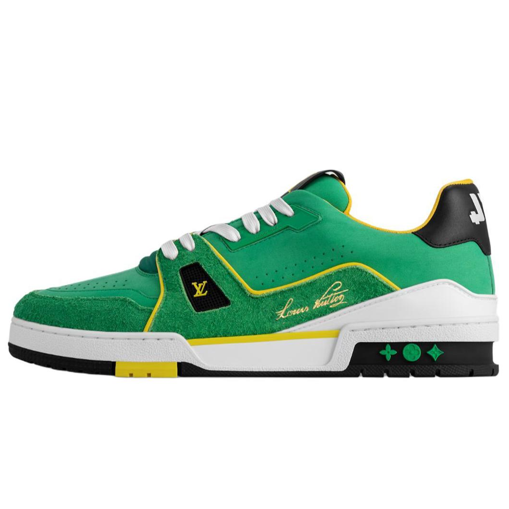 LOUIS VUITTON Trainer Low-Top Skateboard Shoes Men's Green