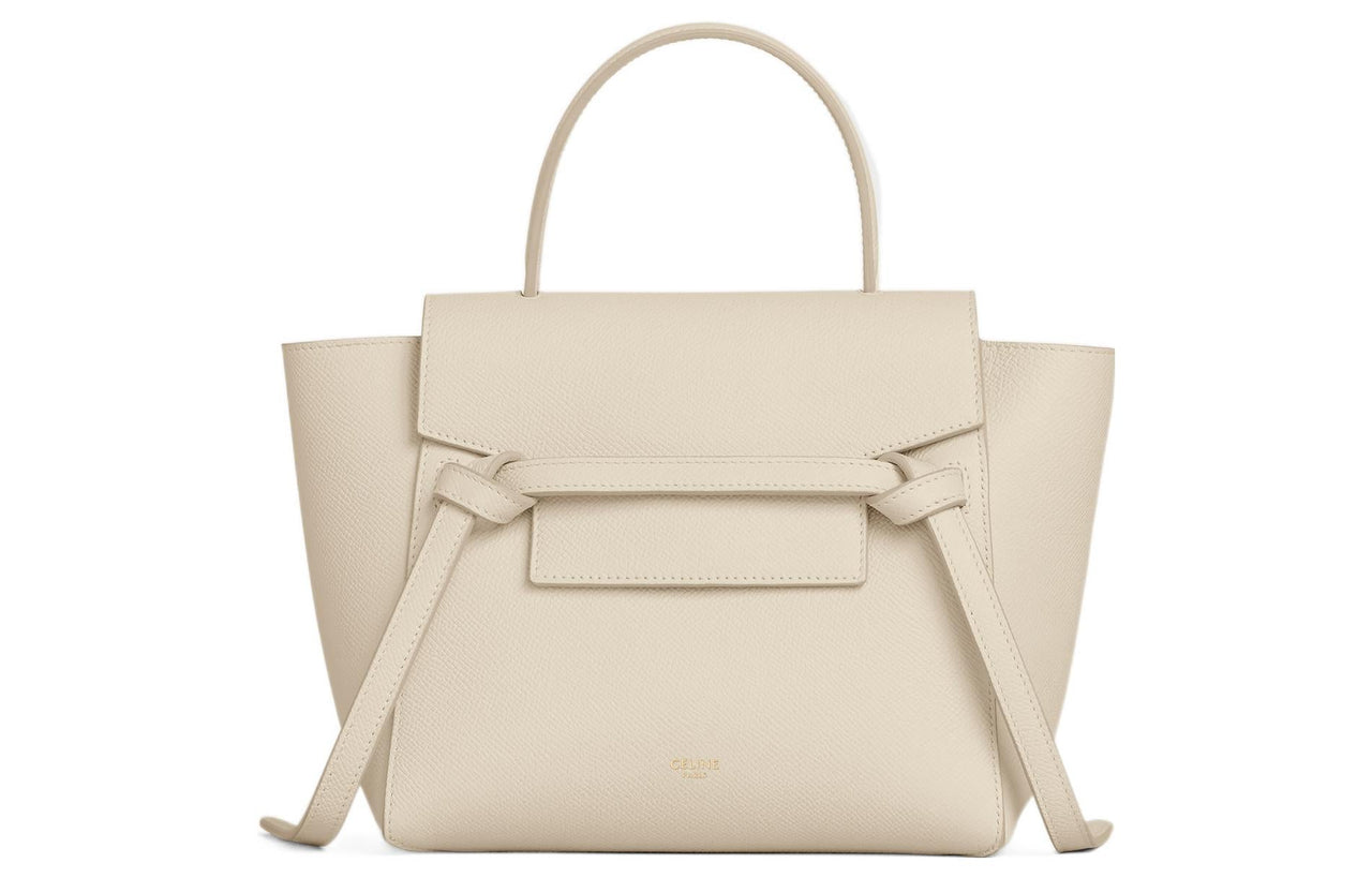CELINE Grained Calfskin Catfish Bag Handbag Shoulder Bag Crossbody Bag Women's Ecru