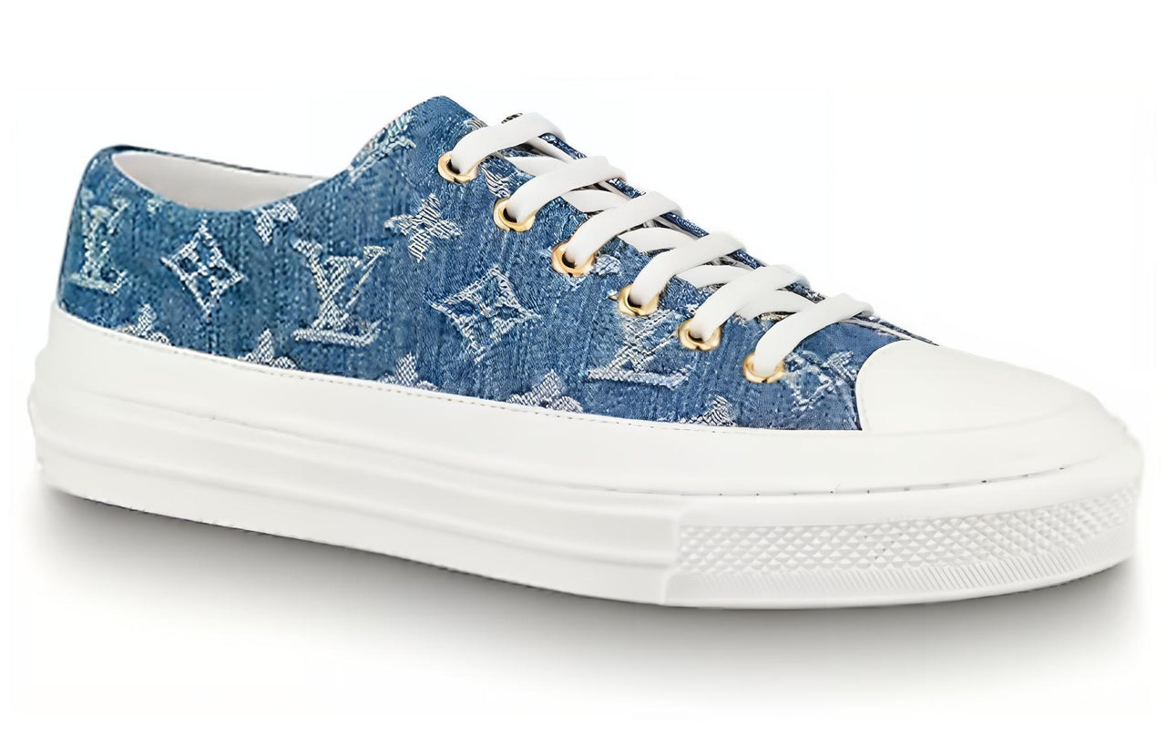 LOUIS VUITTON Lv Stellar Low Top Denim Blue Women's