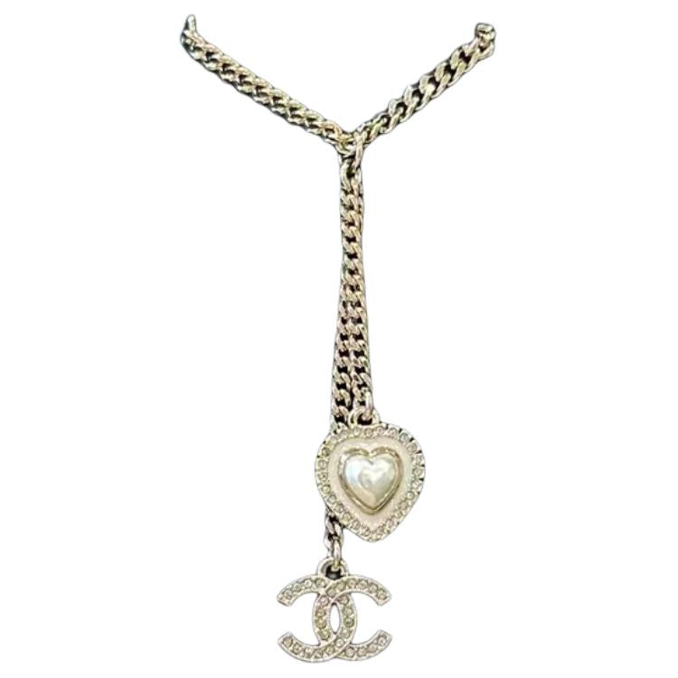 CHANEL Metal, Glass Pearl, Crystal Necklaces Women's Gold