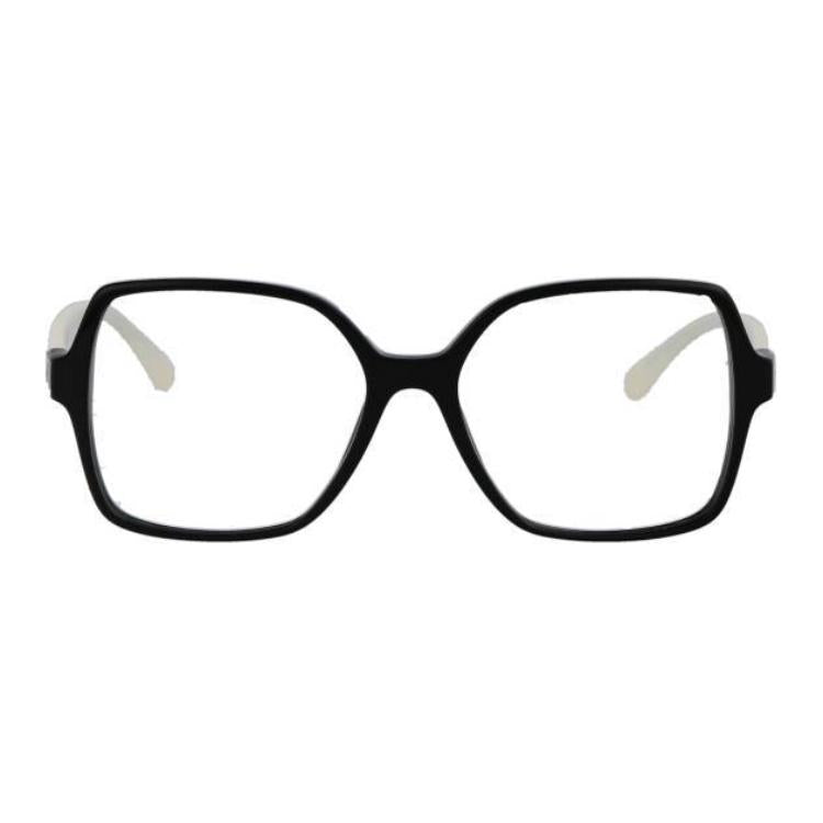 CHANEL Acetate Irregular Shape Eyeglass Frames Women's Black