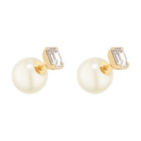 DIOR Metal Stud Earrings Women's Gold