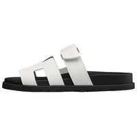 HERMES Chypre Leather Slides Women's