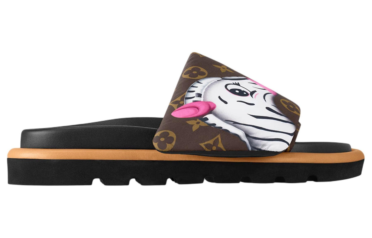 LOUIS VUITTON Pillow Slip-Resistant Slide Slippers Women's Brown