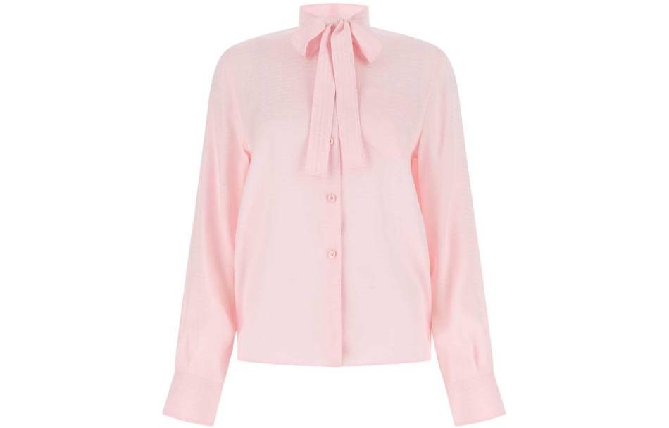 PRADA Buttoned Tie Long-Sleeved Shirt