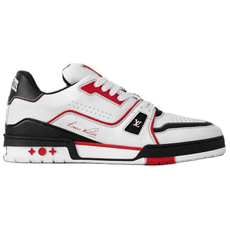 LOUIS VUITTON Trainer Low-Top Skateboard Shoes Unisex Red Black