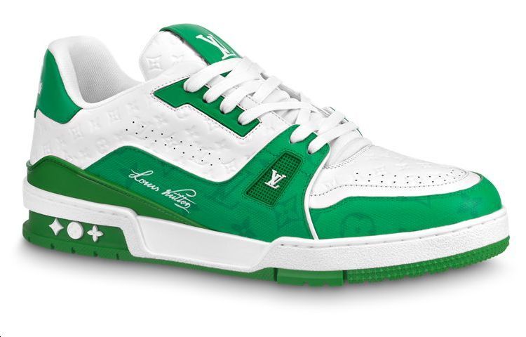 LOUIS VUITTON Lv Trainers 'White Green'