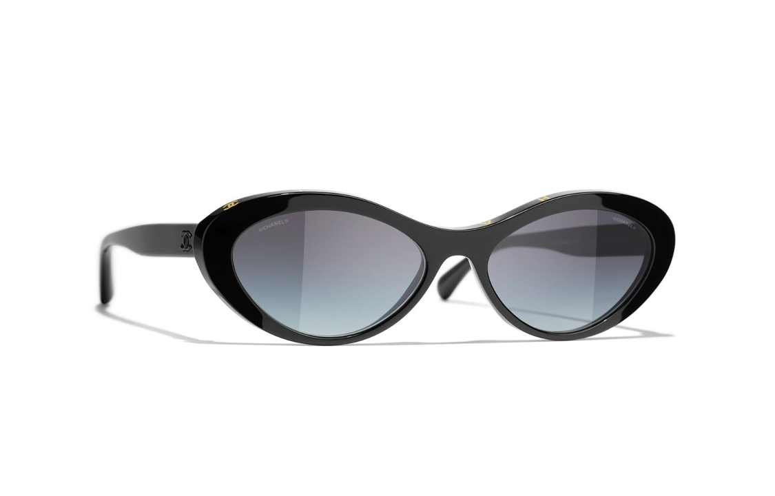 CHANEL Cat Eye Sunglasses Unisex Black