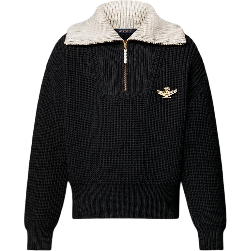 LOUIS VUITTON Chunky Wool-Blend Half-Zip Pullover