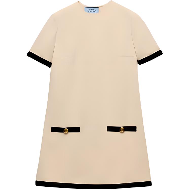 PRADA Short Sleeved Crewneck Mini Dress