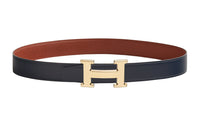 HERMES Individual Gold Buckle Togo Calfskin Double-Sided Leather Belt Women's Width: 3.2cm