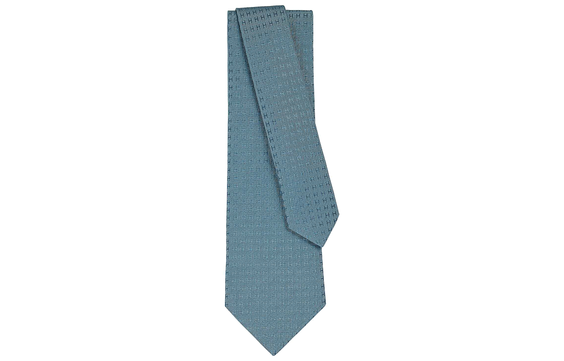 HERMES Ties Men Gray Blue