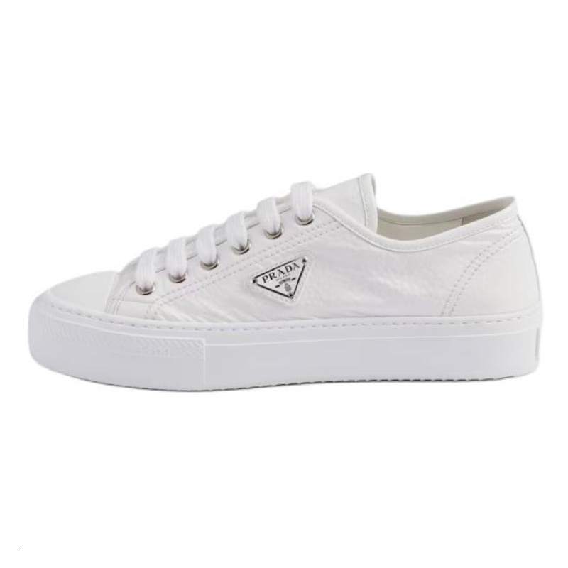 PRADA Naplak Low Top Skateboard Shoes Women's White