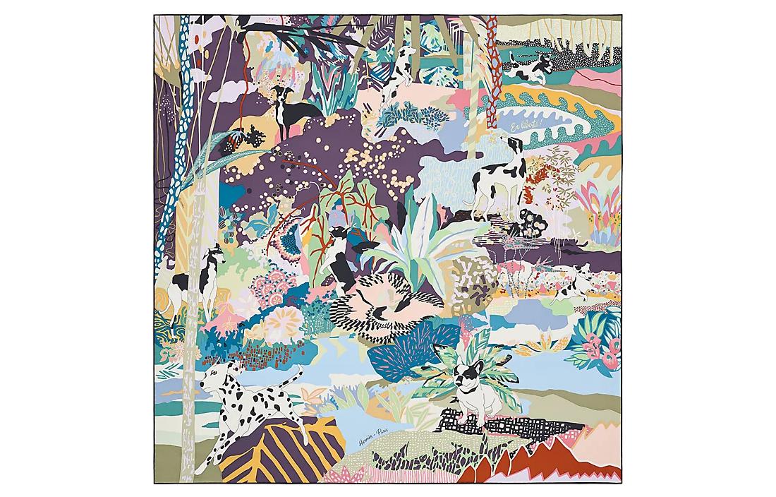 HERMES Silk Scarf Women's Multicolor