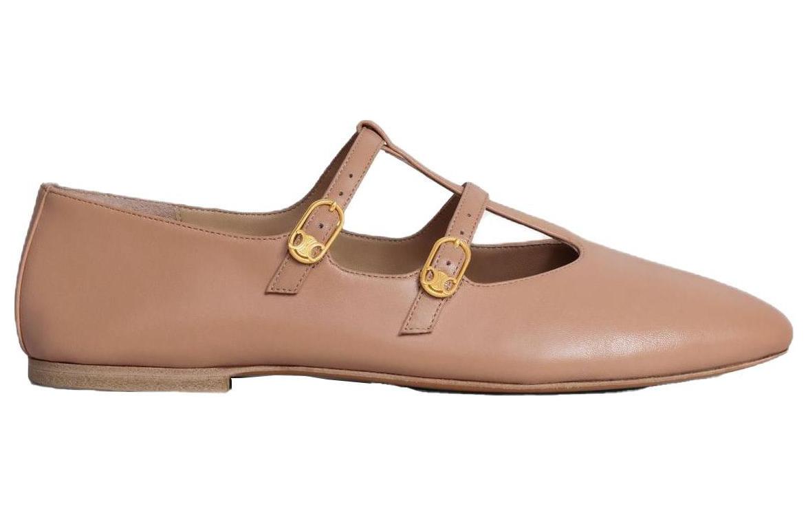 CELINE LES BALLERINES Women's Casual Shoes 0.5cm Women's Beige Pink