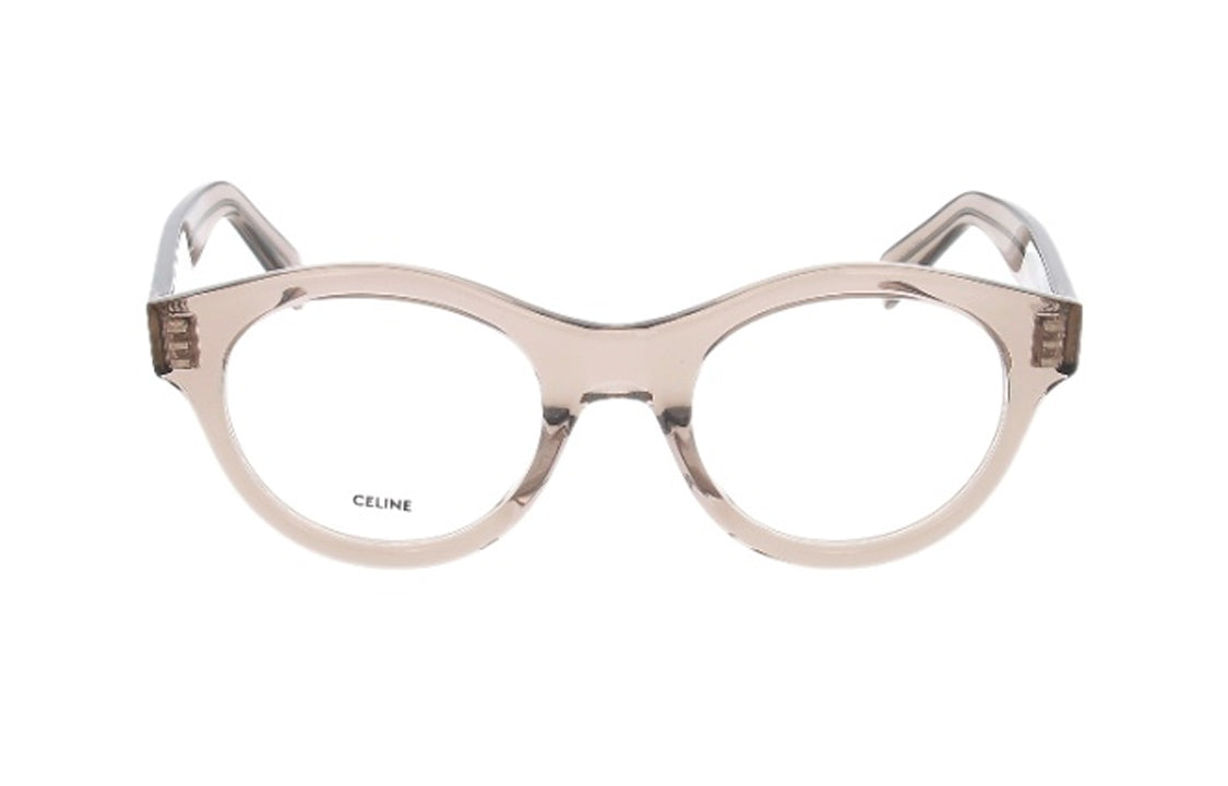 CELINE Acetate Oval Eyeglass Frames Men's Beige