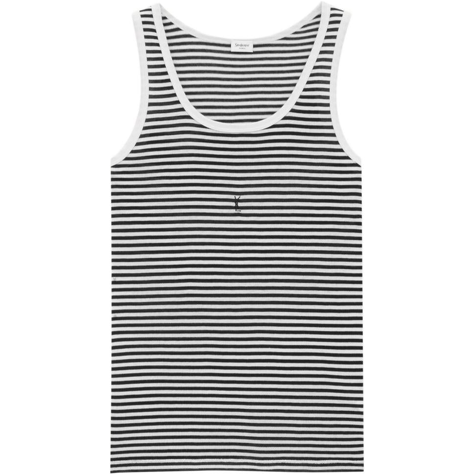 SAINT LAURENT Cassandre Striped Tank Top