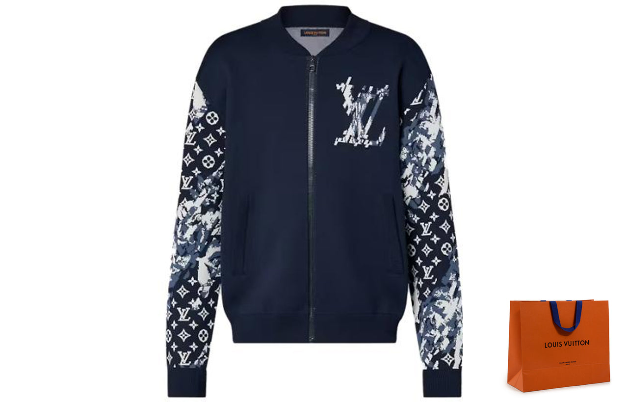 LOUIS VUITTON 2010s Monogram Zip up Knit Jacket