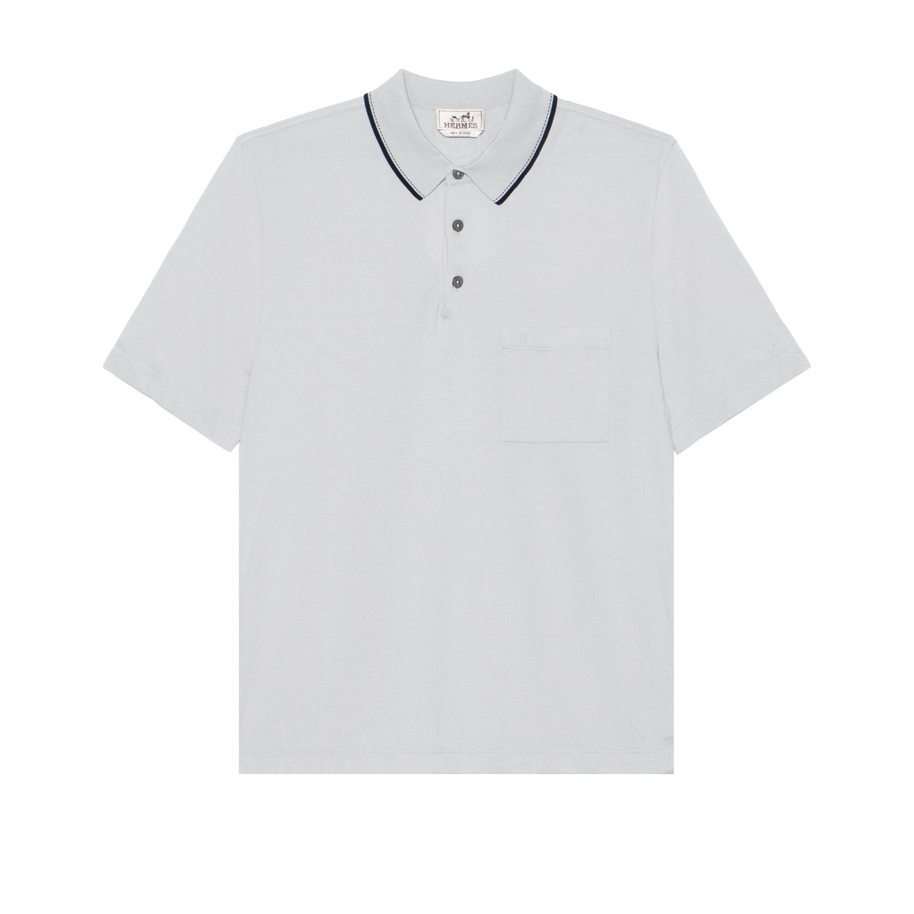 HERMES SS24 Polo Shirt Men's Misty White