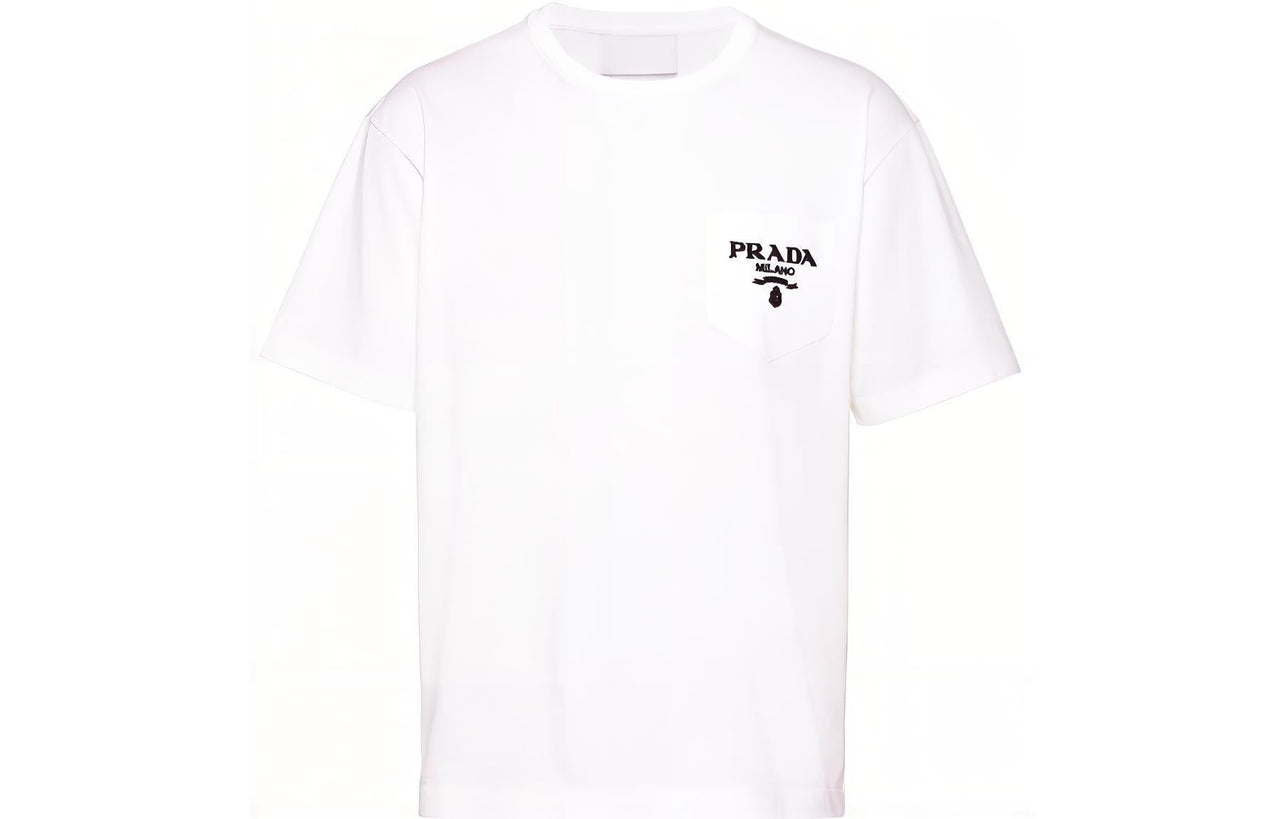 PRADA Chenille Logo Patch T shirt