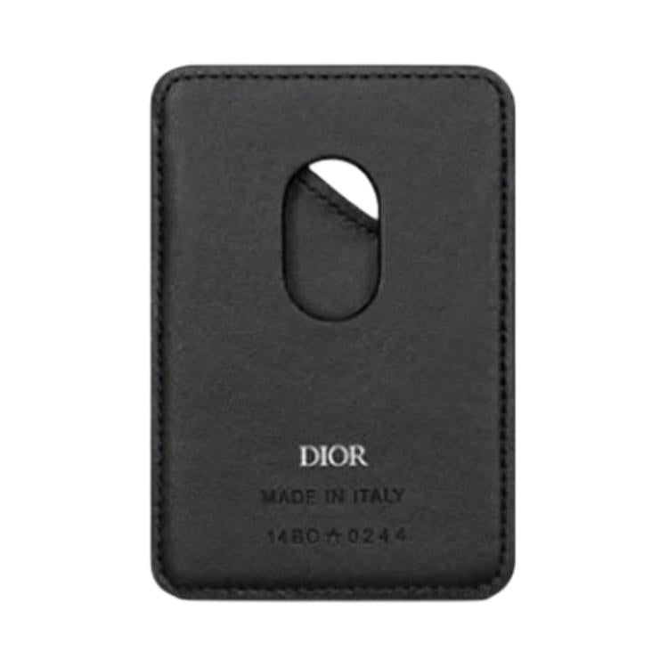 DIOR Nylon With Leather Card Holder Men's Black