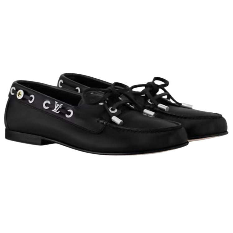 LOUIS VUITTON Soho Boat Shoes Women's Black