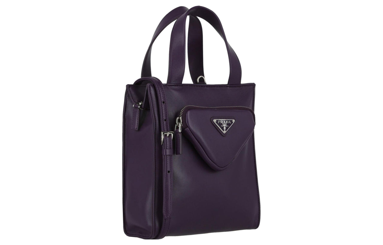 PRADA Calfskin Shoulder Bag Crossbody Bag Handbag Purple