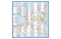 HERMES Silk Scarves Women's Sky Blue