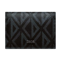 DIOR CD Diamond Cotton Card Holder Men's Black