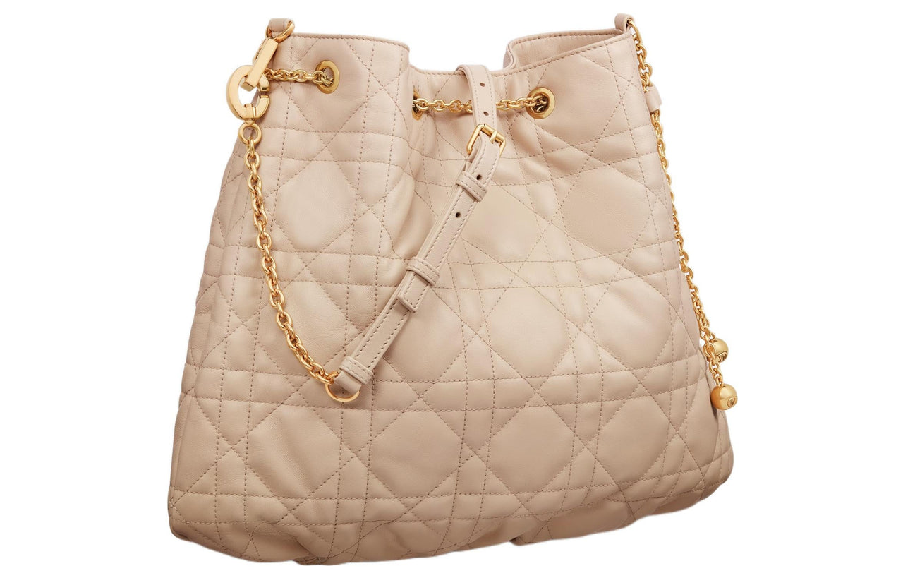 DIOR Ammi Lambskin Bucket Bags Crossbody Bag Shoulder Bag Women's Light Brown