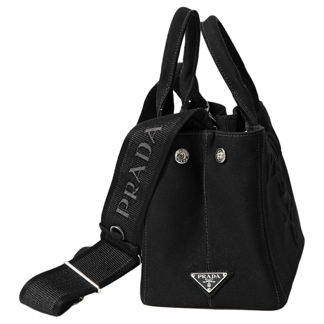 PRADA Canvas Canvas Bag Tote Bag Shopping Bag Shoulder Bag Crossbody Bag Handbag Women's Black