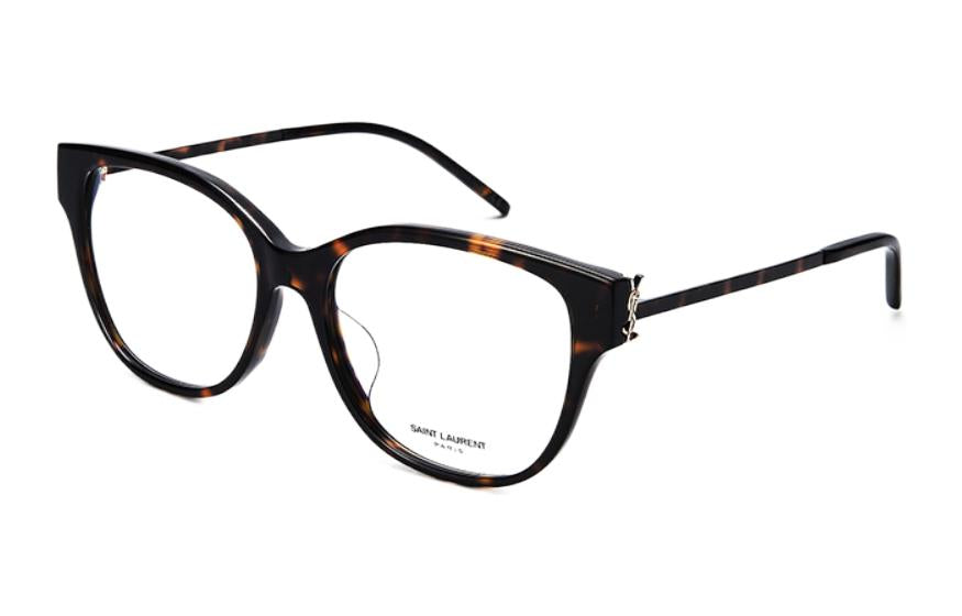 SAINT LAURENT Capsule Plate Frame Oval Eyeglass Frames Women's Tortoiseshell