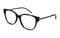SAINT LAURENT Capsule Plate Frame Oval Eyeglass Frames Women's Tortoiseshell