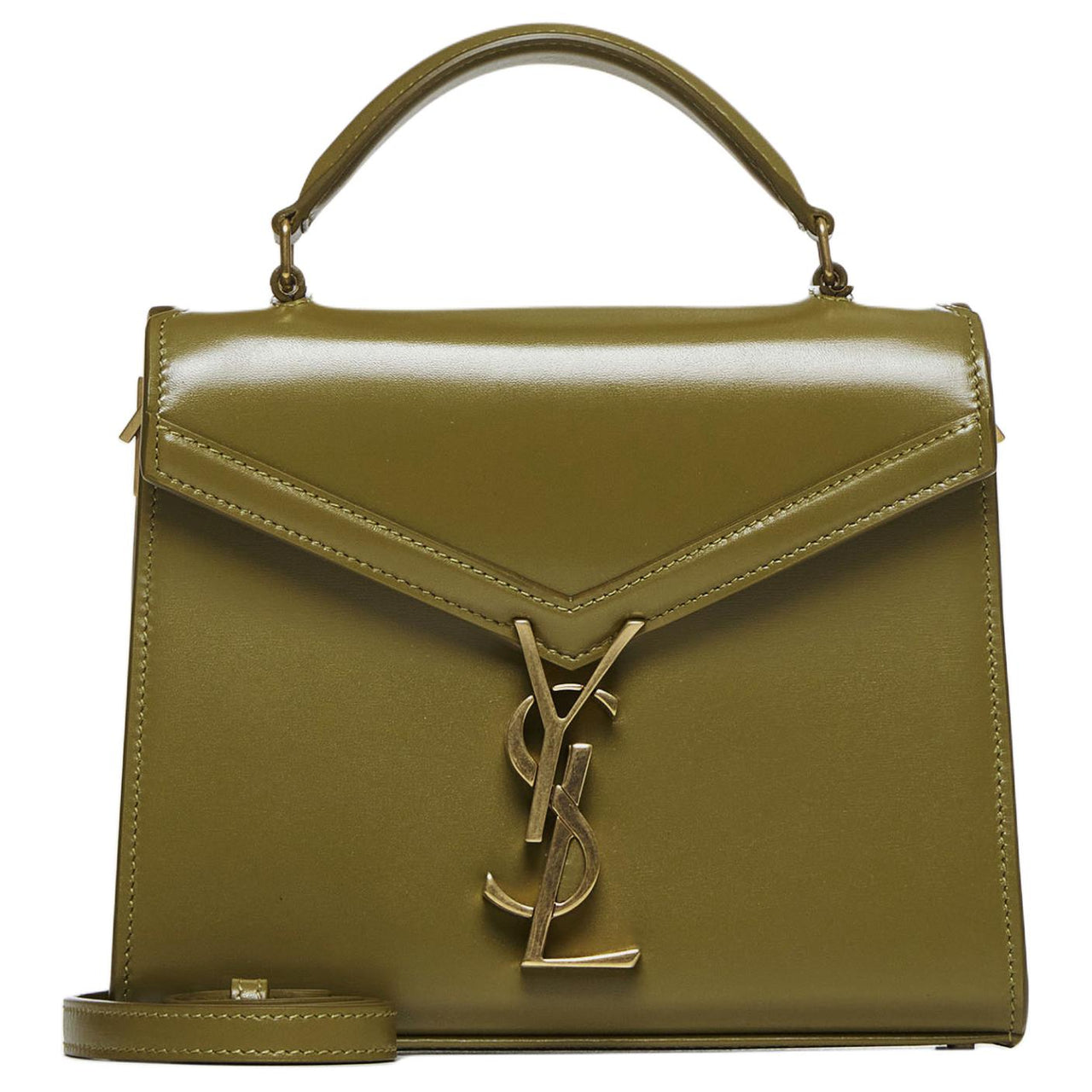 SAINT LAURENT CASSANDRA Cow Leather Shoulder Bag, Crossbody Bag, Handbag Mini Women's Olive Green