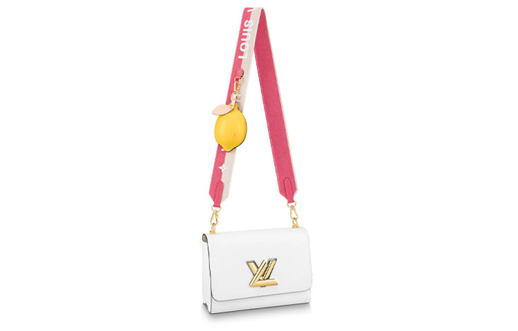 LOUIS VUITTON Twist Epi Grained Leather Shoulder Bag Crossbody Bag Medium Size Women's White
