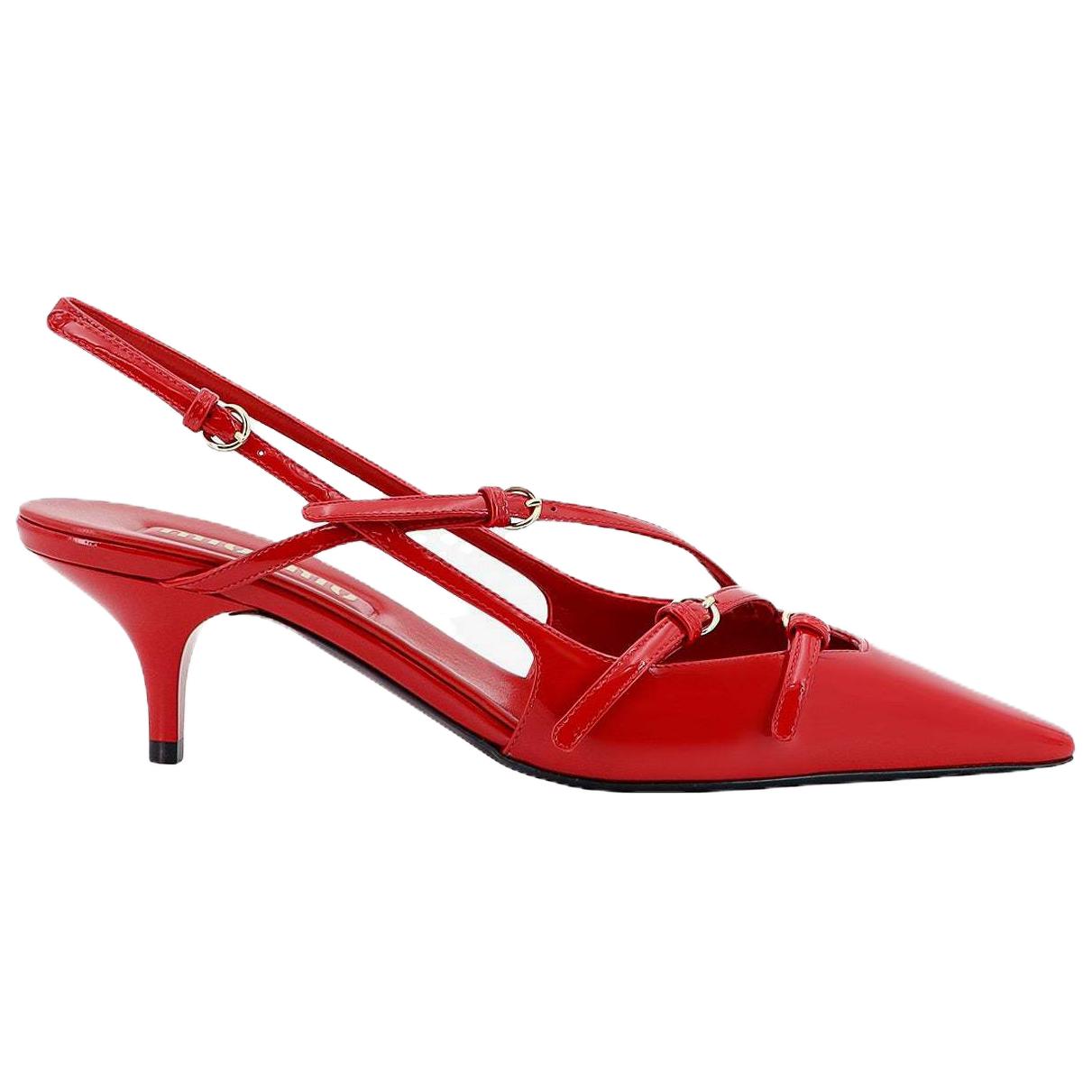 MIU MIU Slim Heel High Heels 5.5cm Women's Red