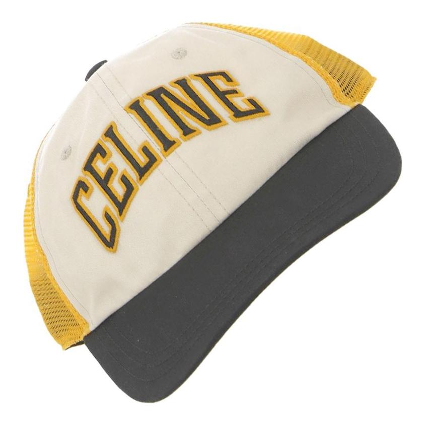 CELINE Cotton Baseball Caps Men's Yellow