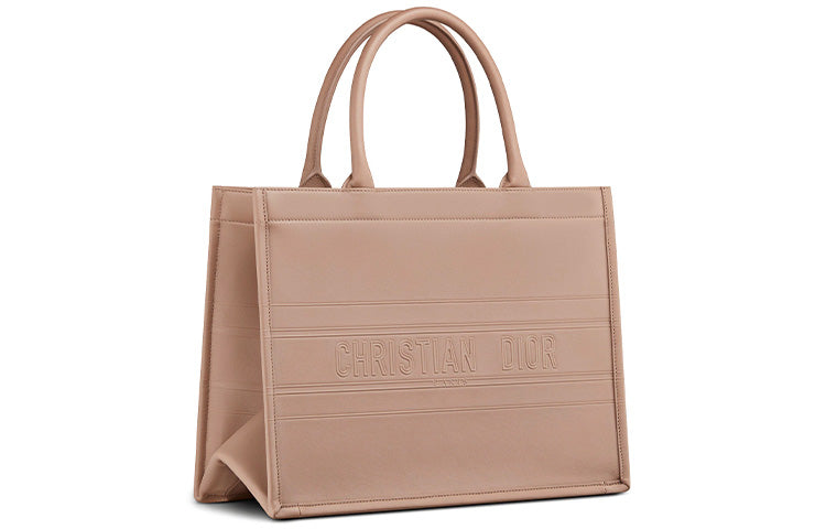 DIOR BookTote Cow Leather Tote Bag Shopping Bag Shoulder Bag Handbag Women's Warm Taupe Gray