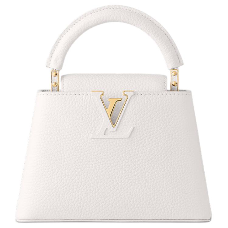 LOUIS VUITTON Capucines Taurillon Leather Tote Bag Shopping Bag Shoulder Bag Crossbody Bag Handbag Mini Women's White