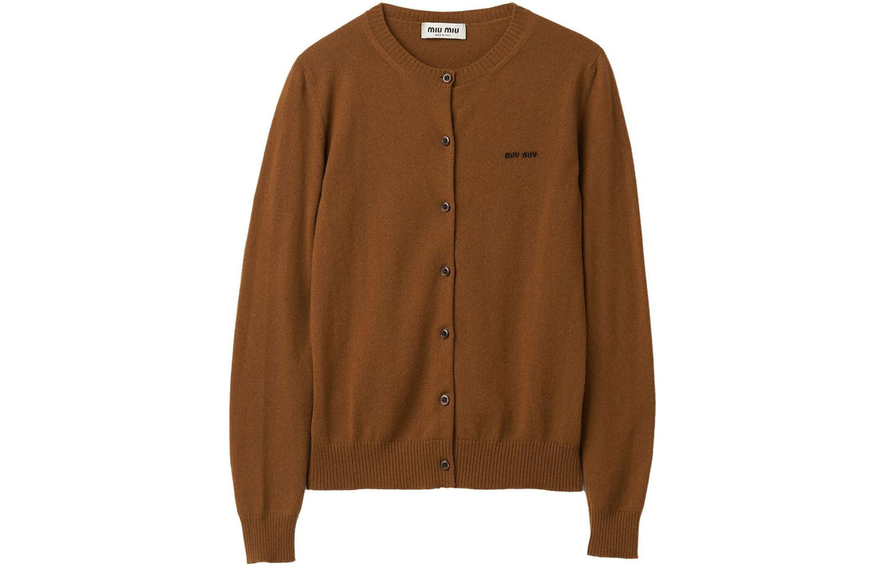 MIU MIU Logo intarsia Fine knit Cardigan