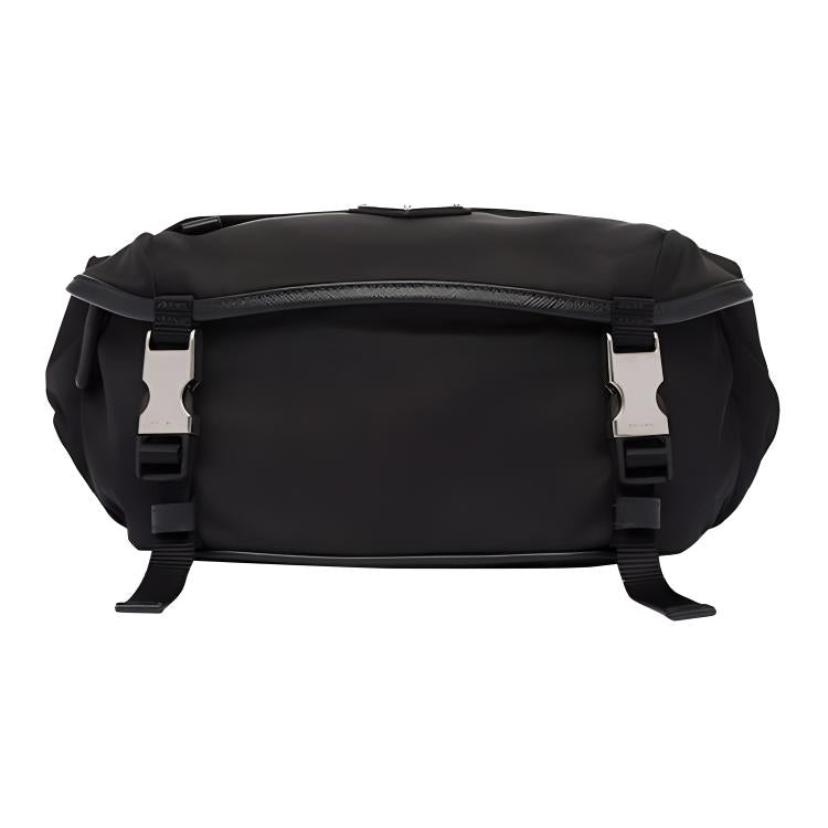 PRADA Recycled Nylon With Saffiano Leather Crossbody Bag, Shoulder Bag Men's Black